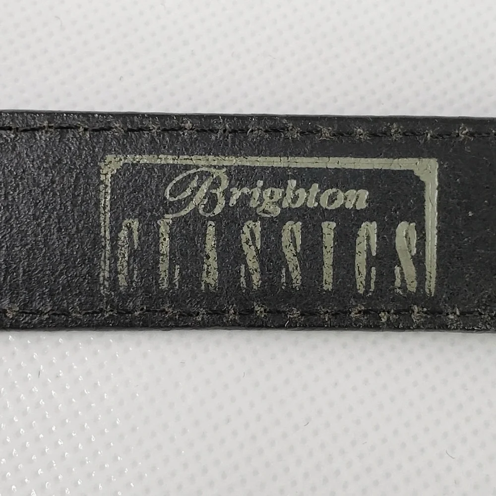 Vintage Brighton Belt Women's Size Medium 30 Leather Skinny Black Silver Buckle